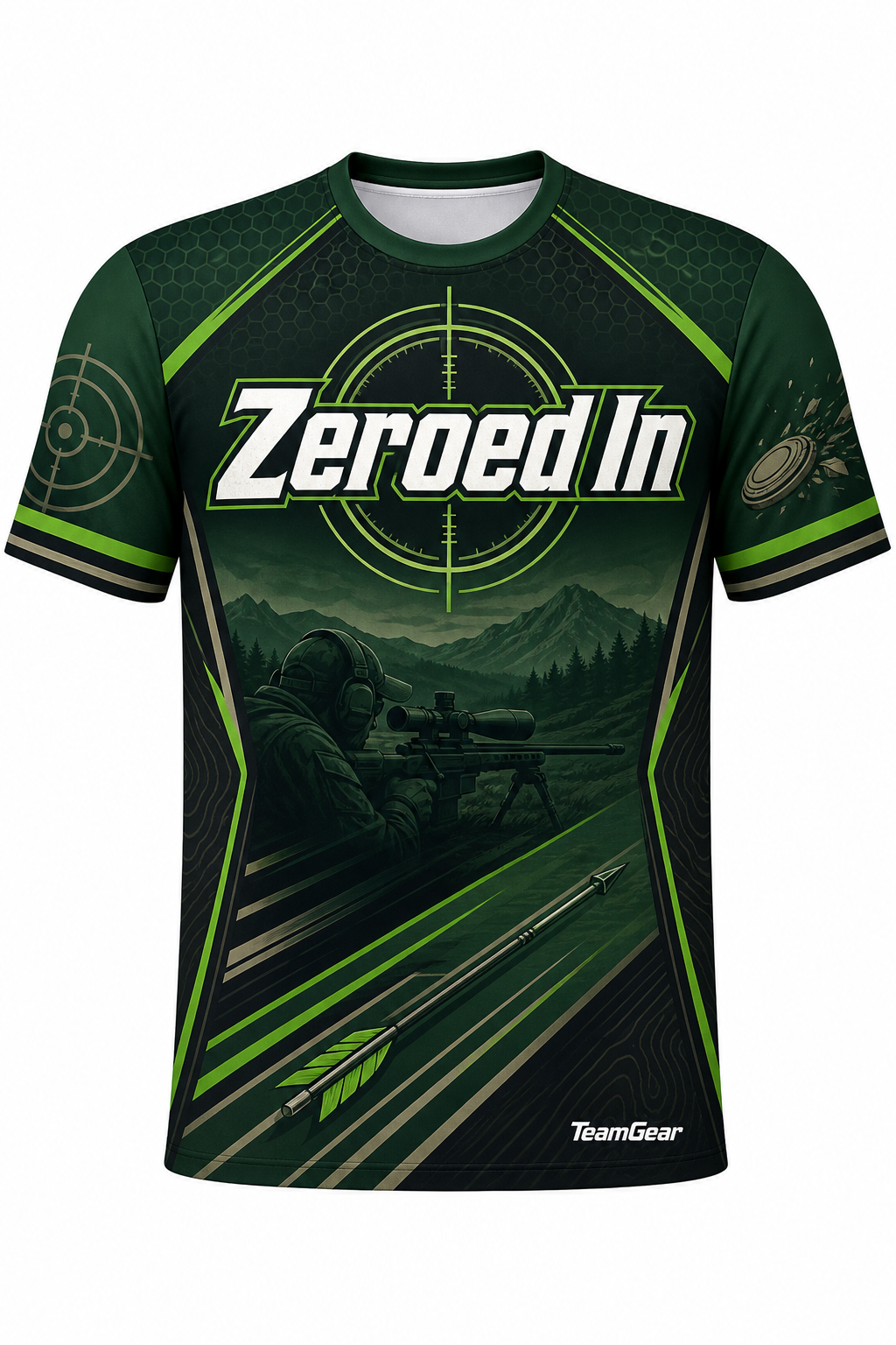 Zeroed In Green Shooting Jersey design