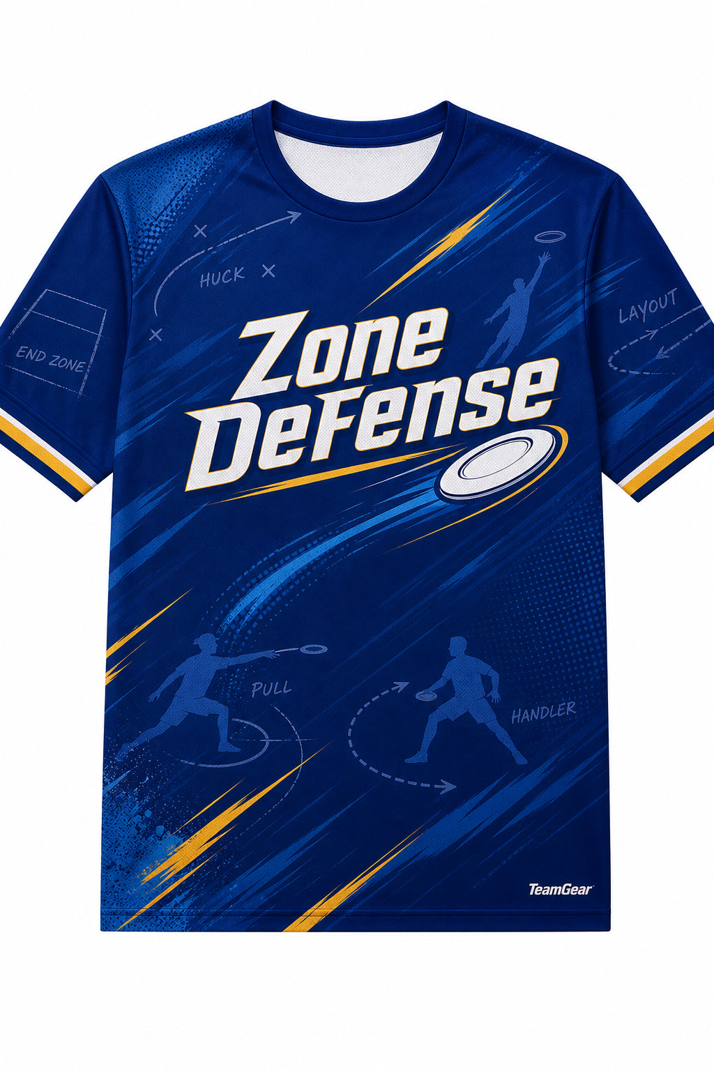 Zone Defense Blue Ultimate Frisbee Jersey design