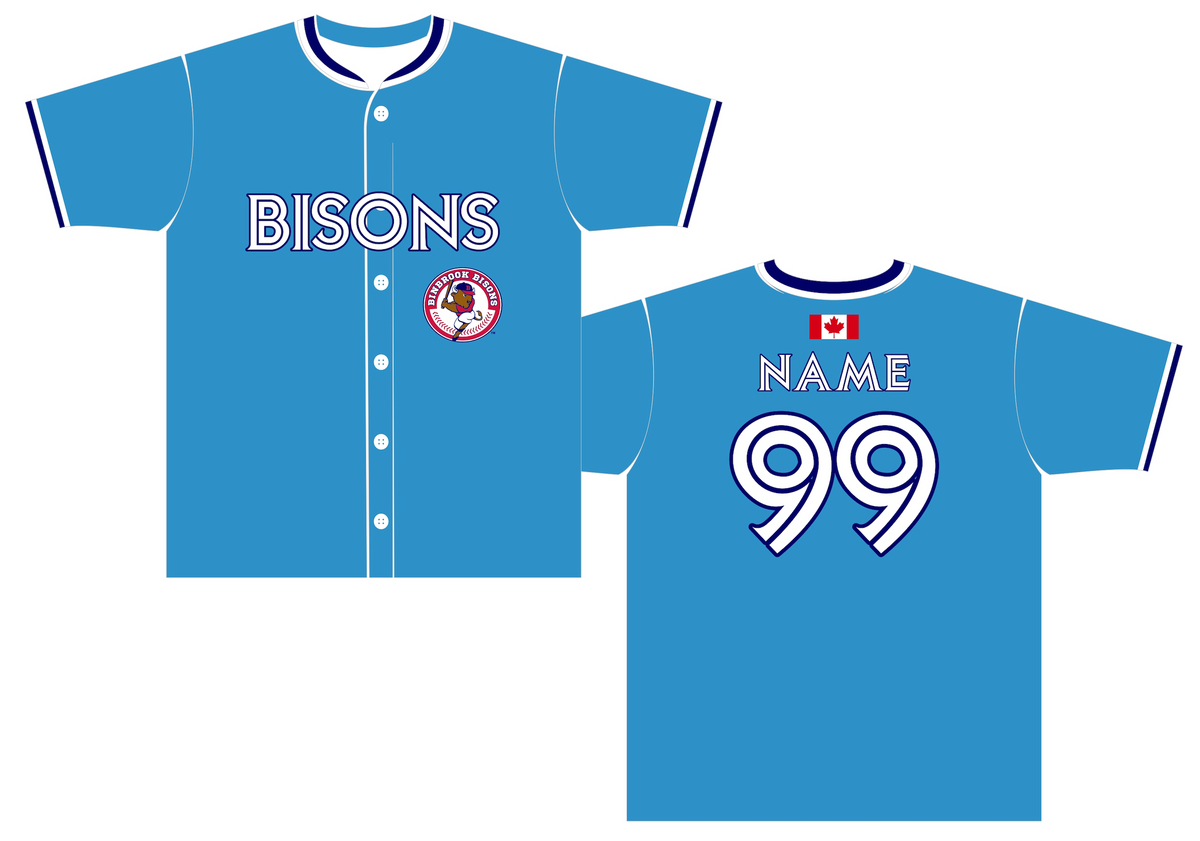 Custom Baseball Jersey Button Down for Binbrook Bisons