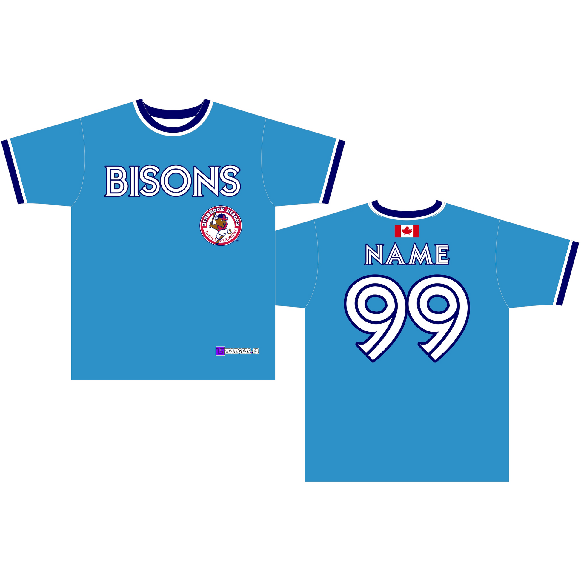 Custom Baseball Jersey crew neck for Bisons